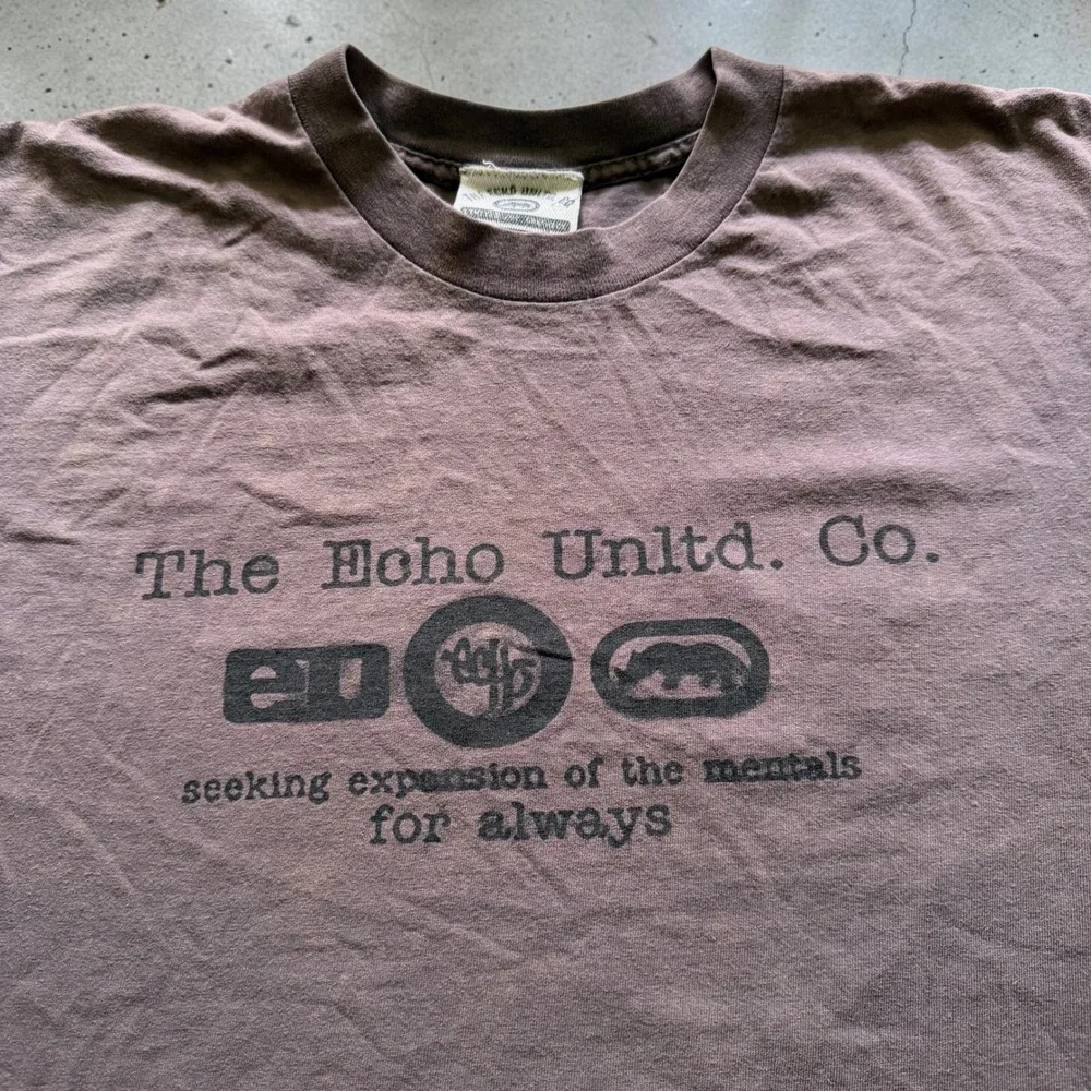 Vintage 90's Ecko Unltd Constant Elevation T-Shirt Brown XXL Made in USA Echo
